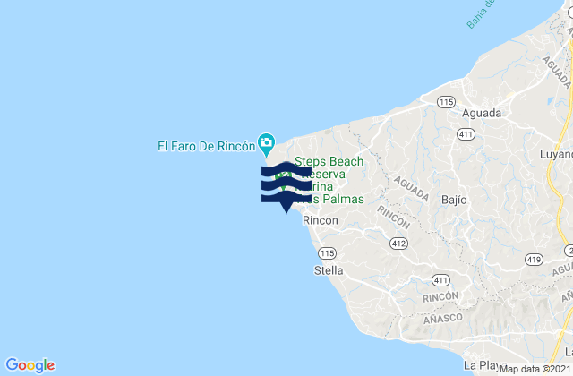 Little Malibu (Rincon), Puerto Rico tide times map