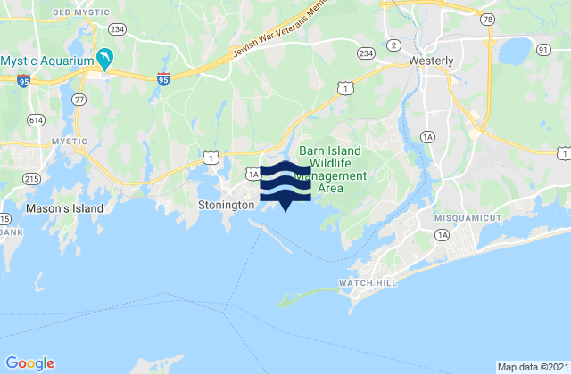 Little Narragansett Bay entrance, United States tide chart map