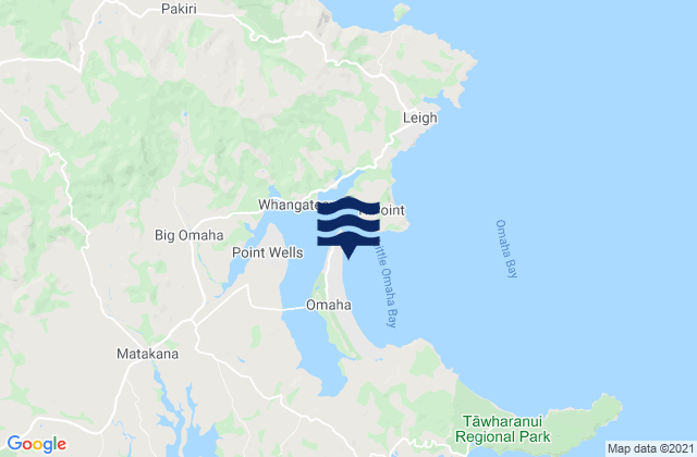 Little Omaha Bay, New Zealand tide times map