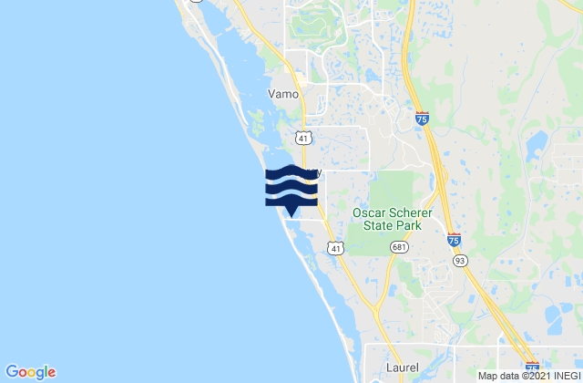 Little Sarasota Bay south end bridge, United States tide chart map