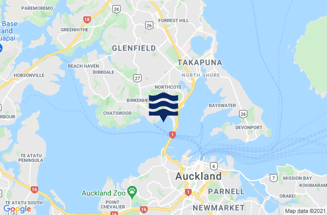 Little Shoal Bay, New Zealand tide times map