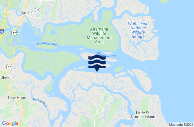 Little St. Simon Island (north), United States tide chart map