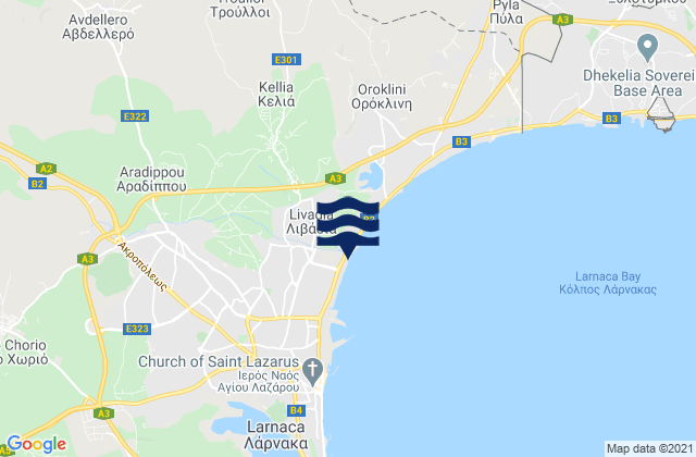 Livadia, Cyprus tide times map
