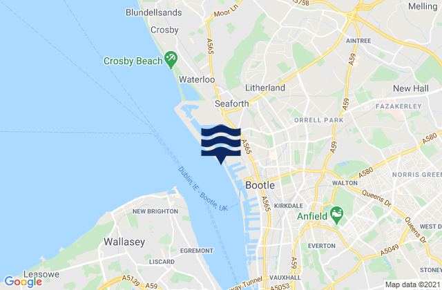 Liverpool (Gladstone Dock), United Kingdom tide times map