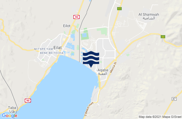 Liwa' Qasabat al `Aqabah, Jordan tide times map