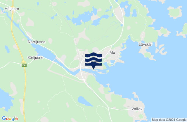 Ljusne, Sweden tide times map