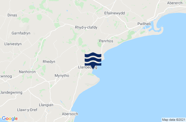 Llanbedrog Beach, United Kingdom tide times map