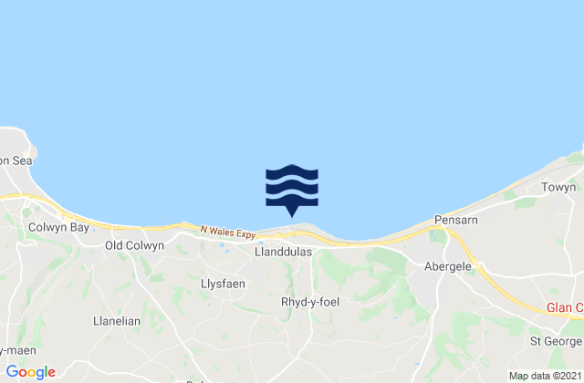 Llanddulas Beach, United Kingdom tide times map
