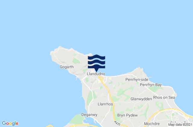 Llandudno - North Shore Beach, United Kingdom tide times map