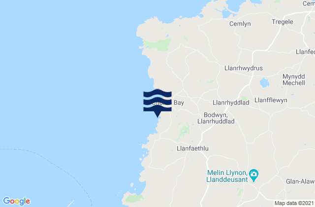 Llanfaethlu, United Kingdom tide times map