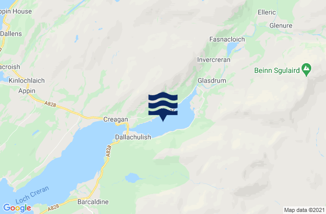 Loch Creran Head, United Kingdom tide times map