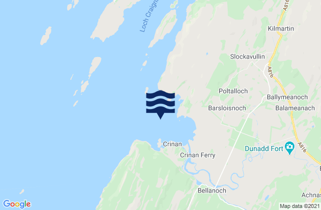 Loch Crinan, United Kingdom tide times map