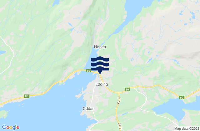 Loding, Norway tide times map