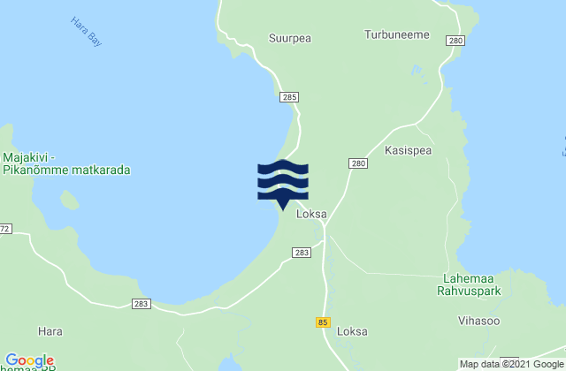 Loksa, Estonia tide times map