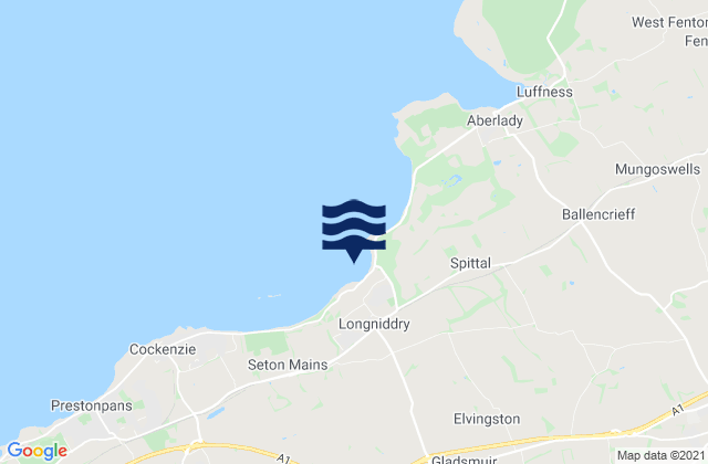 Longniddry Beach, United Kingdom tide times map