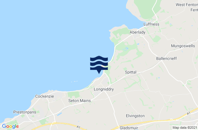 Longniddry, United Kingdom tide times map