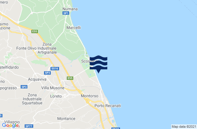 Loreto, Italy tide times map