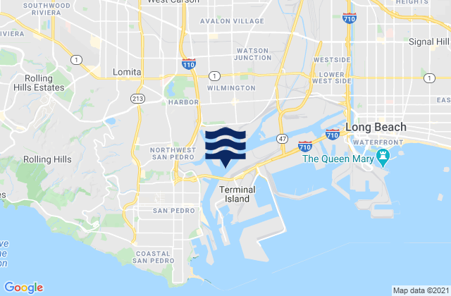 Los Angeles Harbor Mormon Island, United States tide chart map