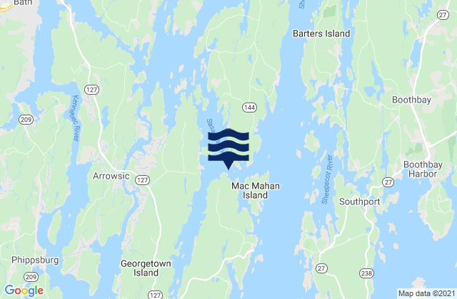 Lowe Point NE of Sasanoa River, United States tide chart map