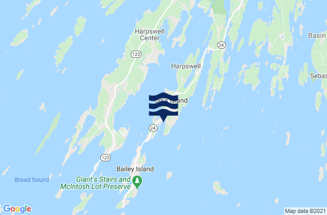 Lowell Cove, Orrs Island, United States tide chart map