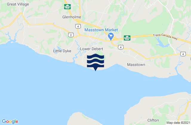 Lower Debert Beach, Canada tide times map