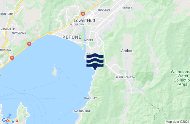 Lowry Bay, New Zealand tide times map