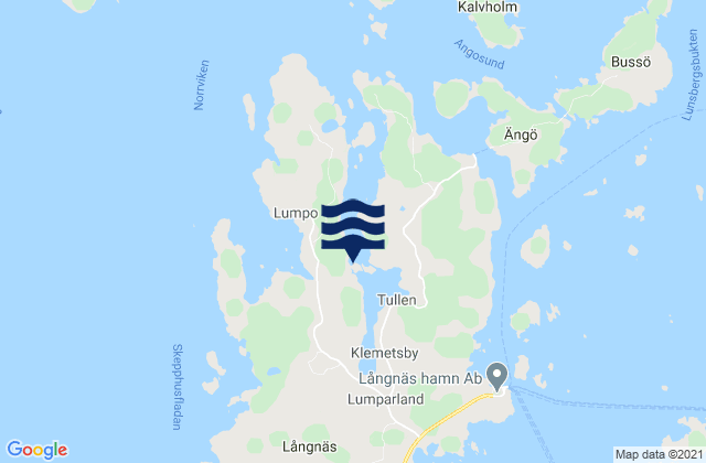 Lumparland, Aland Islands tide times map