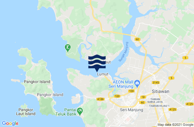 Lumut, Malaysia tide times map