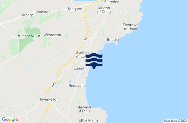 Lunan Bay, United Kingdom tide times map