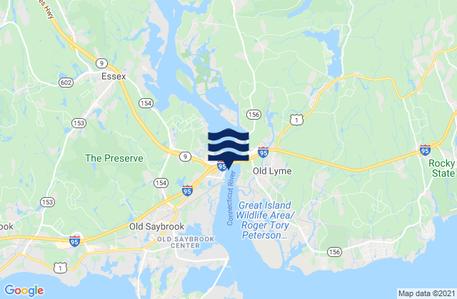 Lyme Highway Bridge, United States tide chart map