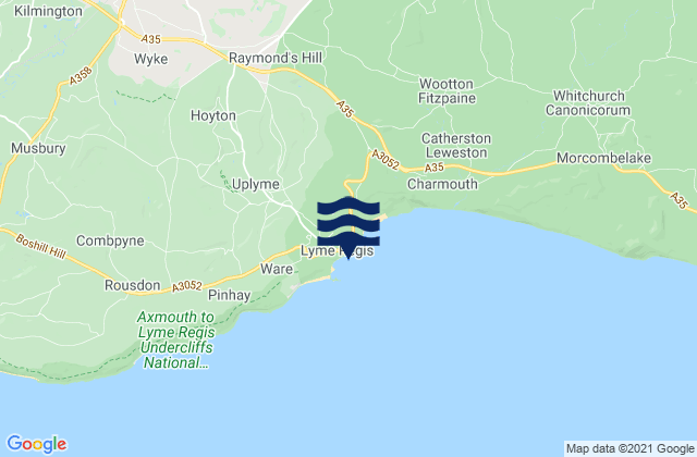 Lyme Regis, United Kingdom tide times map