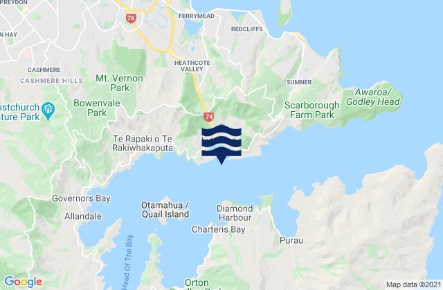 Lyttelton, New Zealand tide times map