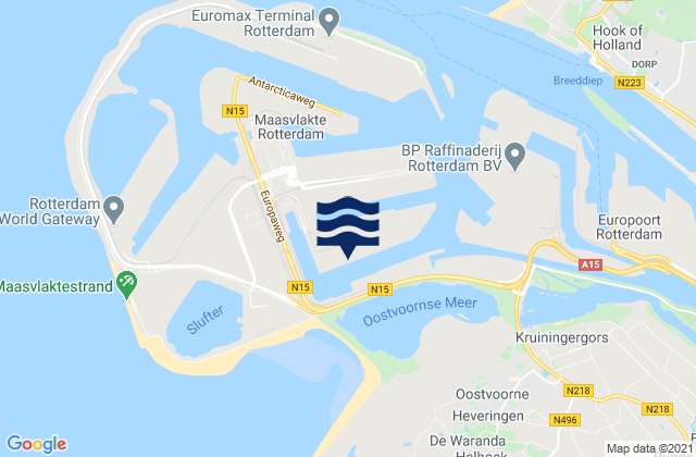 Maasvlakte, Netherlands tide times map