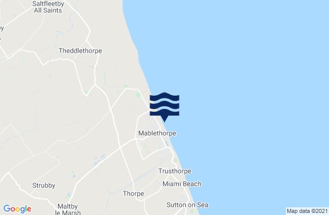 Mablethorpe Town Beach, United Kingdom tide times map