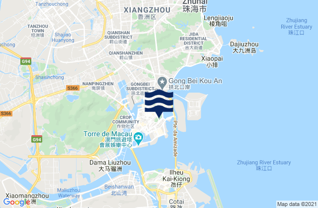 Macau, Macao tide times map