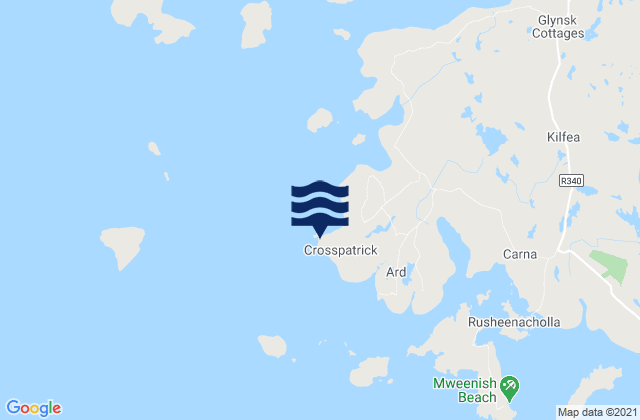 Mace Head, Ireland tide times map