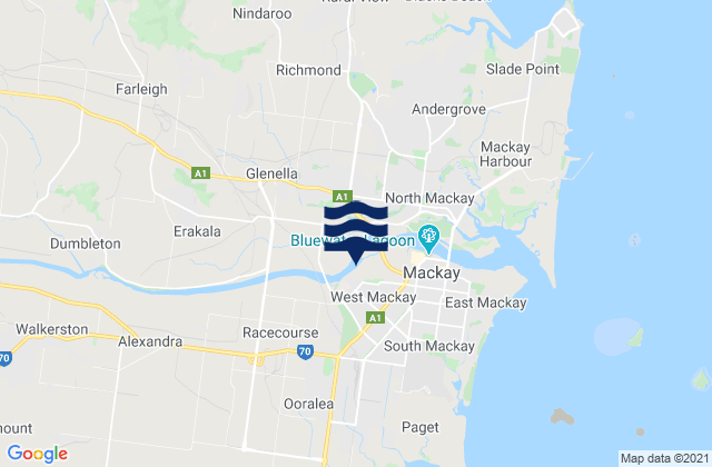 Mackay, Australia tide times map