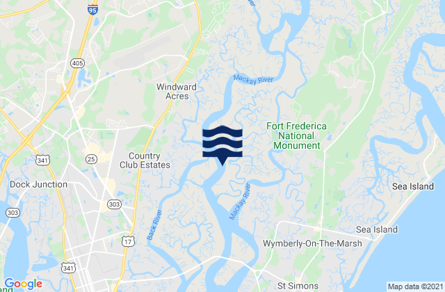 Mackay River (daymark 239), United States tide chart map