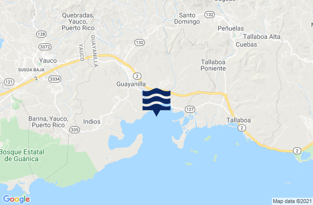 Magas Barrio, Puerto Rico tide times map