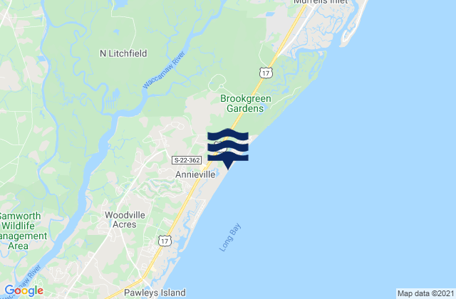 Magnolia Beach, United States tide chart map