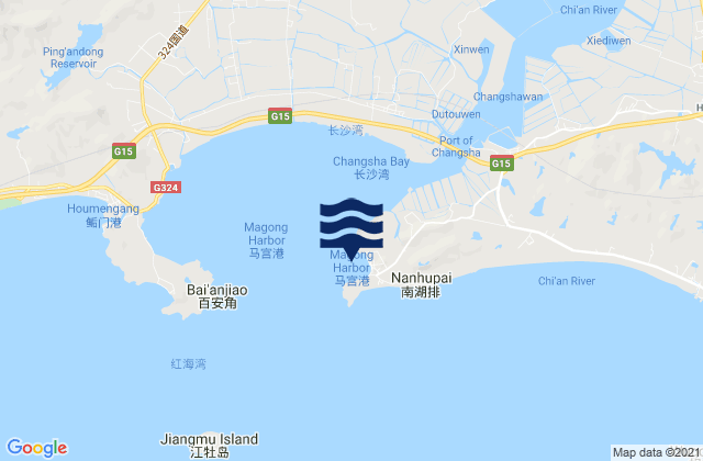 Magong, China tide times map