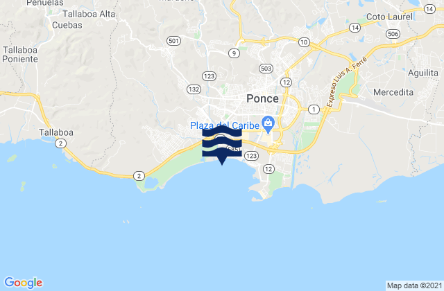 Magueyes Urbano Barrio, Puerto Rico tide times map