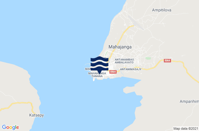 Mahajanga, Madagascar tide times map