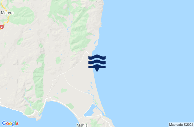 Mahanga Beach, New Zealand tide times map