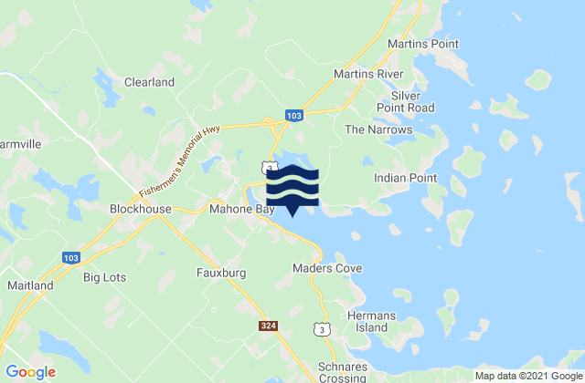 Mahone Harbour, Canada tide times map
