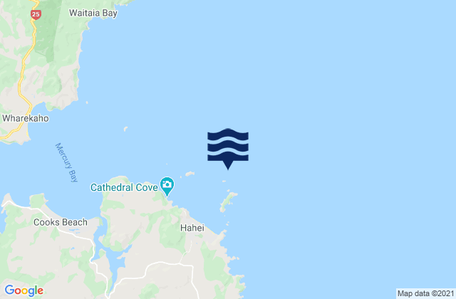 Mahurangi Island (Goat Island), New Zealand tide times map