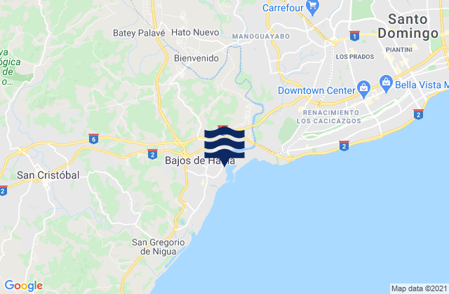 Maimon, Dominican Republic tide times map