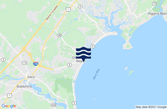 Maine Beach, United States tide chart map