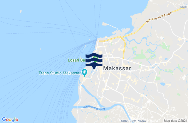 Makassar, Indonesia tide times map