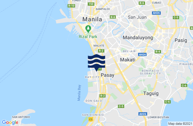 Makati City, Philippines tide times map